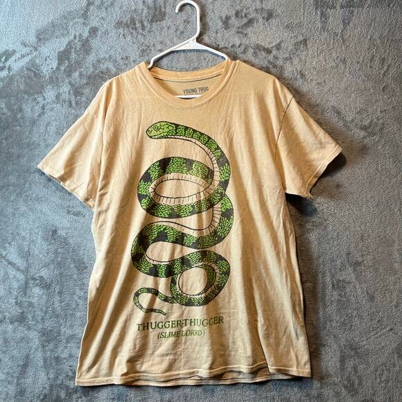Young Thug Thugger-Thugger Snake Slime Lord Tan Tee Shirt Mens Size Medium - Picture 1 of 5